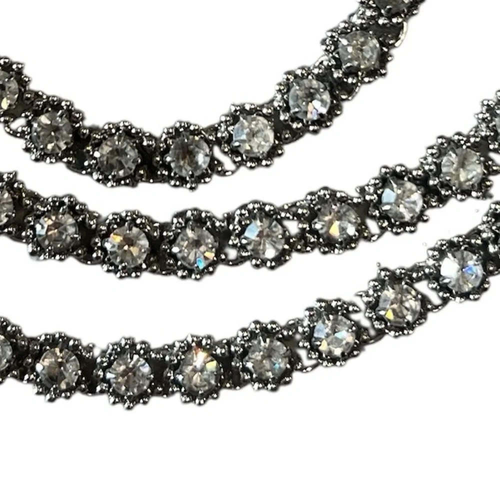 Guess Silver Rhinestone Adjustable Chain Belt - Picture 3 of 5